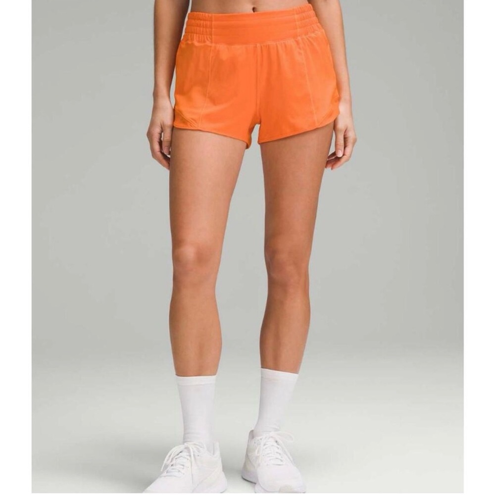 🧡 lululemon hotty high rise hot hot shorts 2.5” orange size 6 - Picture 4 of 7